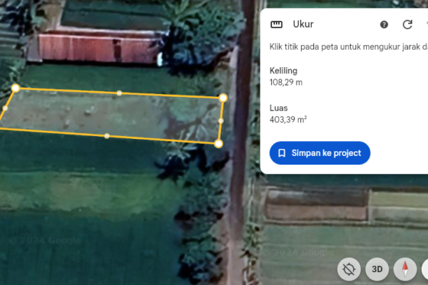 cara mengukur luas tanah secara online pakai google earth