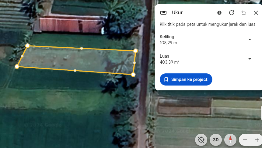 cara mengukur luas tanah secara online pakai google earth